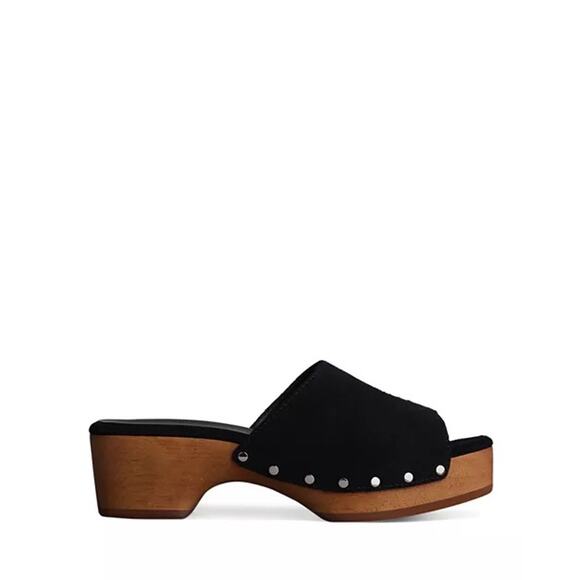 rag & bone Women's Black Mara Slip On Studded Platform High Heel Clogs size 7 - Picture 1 of 9